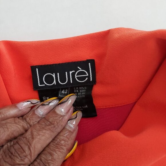 Laurel By Escada 100% Silk Long Sleeve Button Down Blouse - Picture 7 of 11